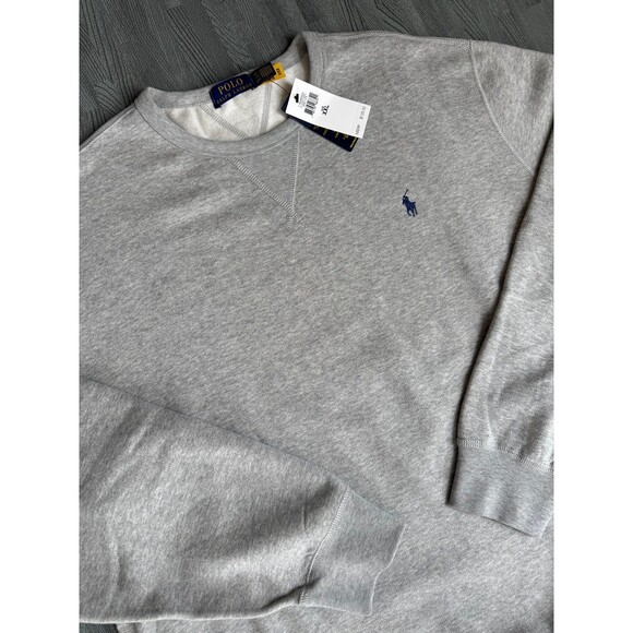 NWT Polo Ralph Lauren Fleece Crewneck Sweatshirt Pullover Gray Adult XXL